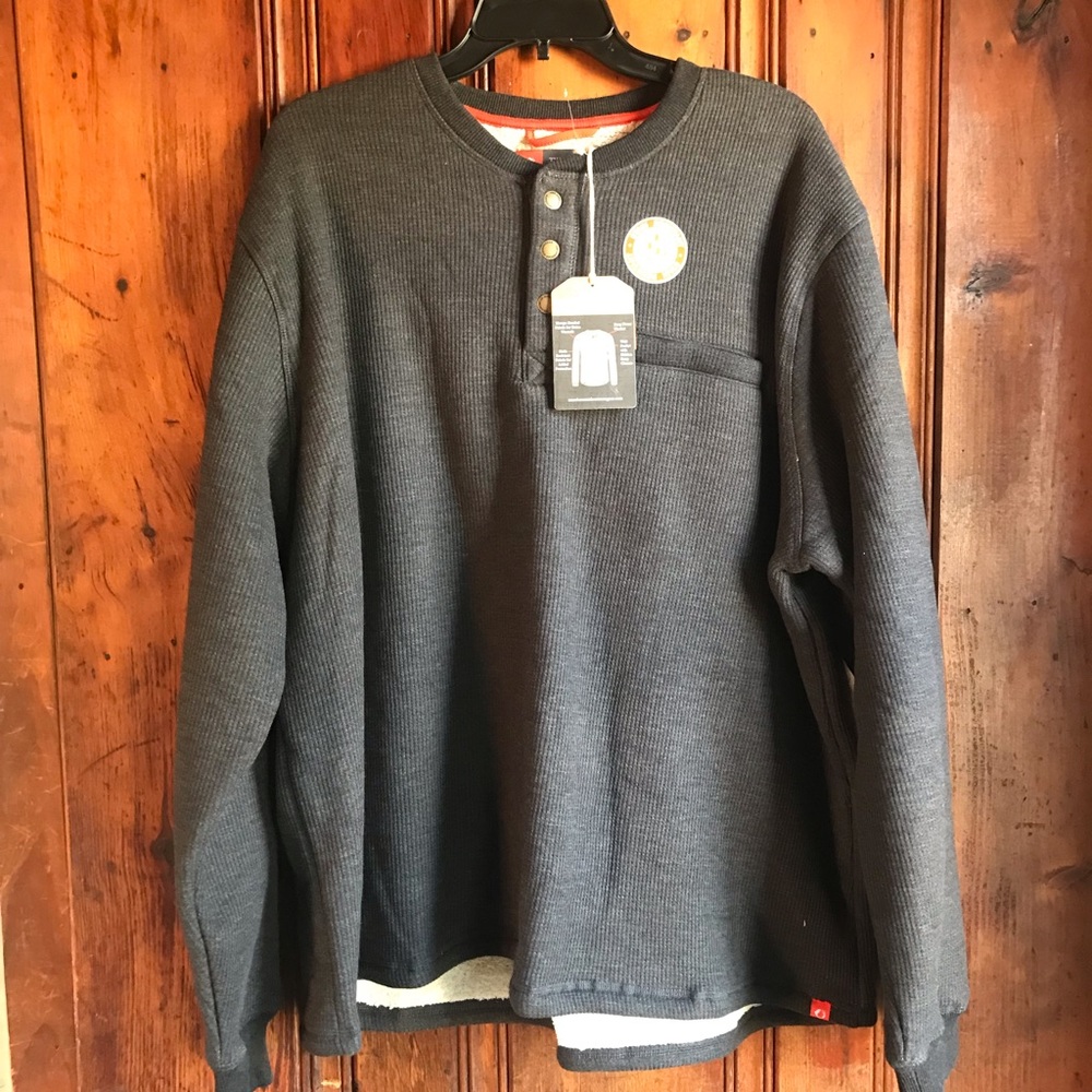 NWT Mens Heavy Waffle Henley